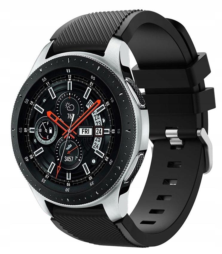 CZARNY Silikonowy Pasek SAMSUNG GALAXY WATCH 46mm