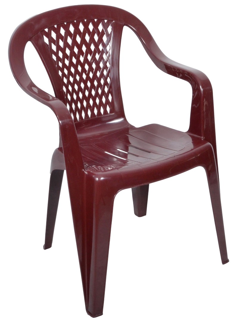 BORDOWY MOCNY ZESTAW 6+1 DUŻY STÓŁ KRZESŁA PLASTIK Linia 1
