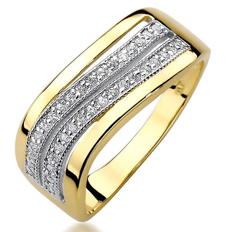 

Pierścionek Złoty Z Brylantami 0,18ct