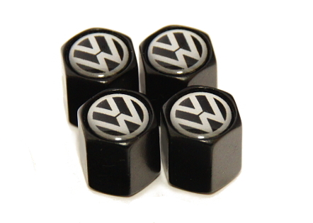 

Nakrętki na wentyle Volkswagen Black Vw zab. 4szt