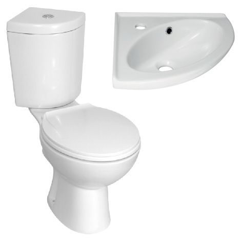 WC KOMPAKT NAROŻNY CORNER BIAŁY + DESKA Novoterm Kerra Marka Kerra