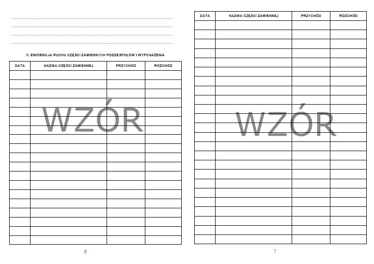 Paszport techniczny aparatury medycznej A5 20str. Liczba kartek 10