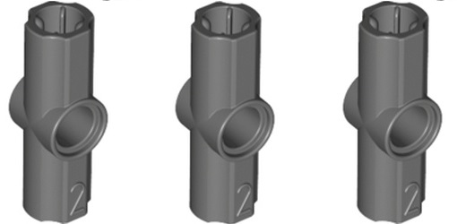 Lego Technic 32034 соединитель #2 темно-серый серый 3x