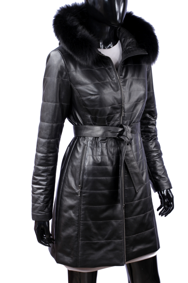 Dámsky kožený kabát Zimný DORJAN ANG450_4 XS Rukáv dlhý rukáv