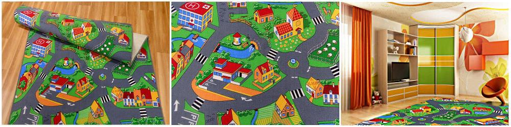 WYKŁADZINA DYWANOWA DYWAN MIASTO ULICE DLA DZIECI Przeznaczenie wykładzina domowa