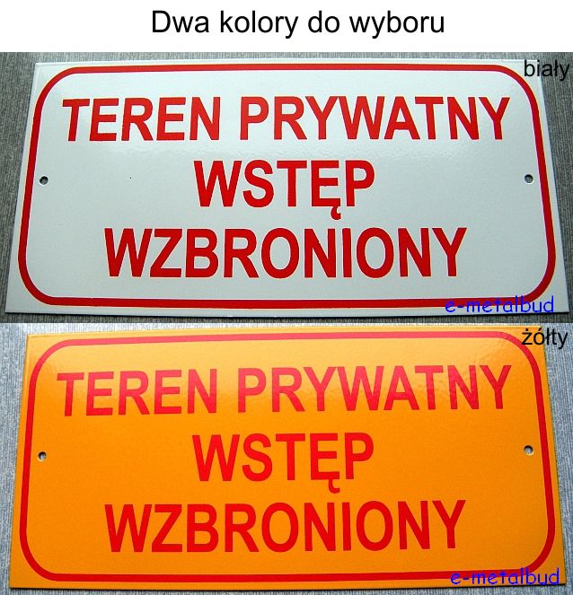 TABLICA TEREN PRYWATNY WSTĘP WZBRONIONY - Metalowa купить в Украине ...