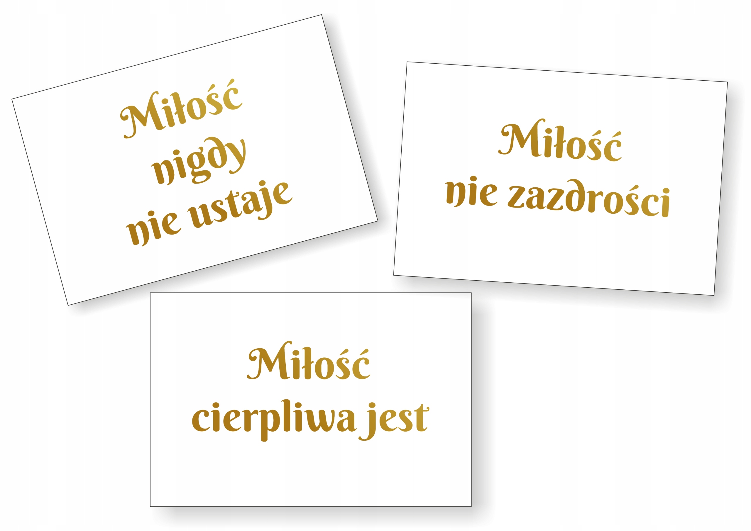 

12 Tabliczek Hymn O Miłości Ślub białe+PODSTAWKI