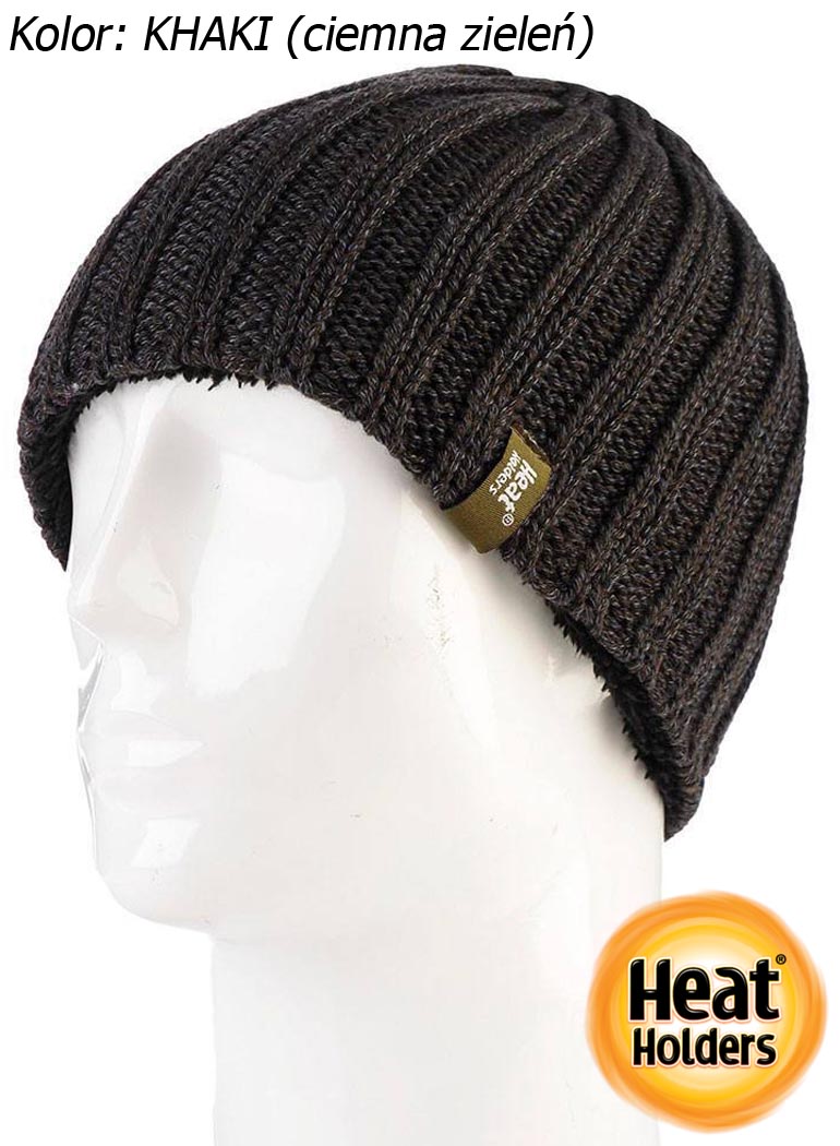 CIEPŁA Czapka HEAT HOLDERS na ZIMNO MROZY szary Marka inna