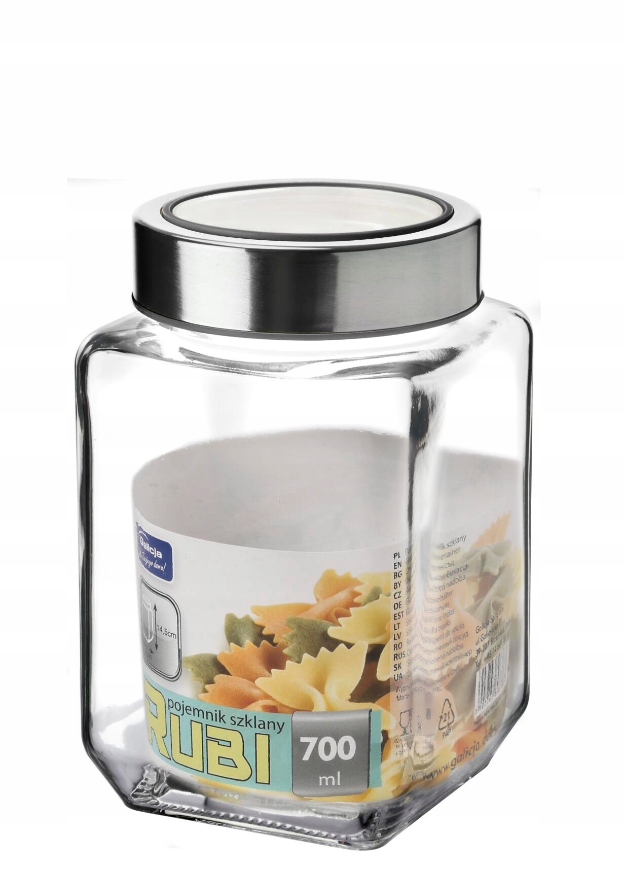 

Pojemnik Szklany Rubi 700ML Szary