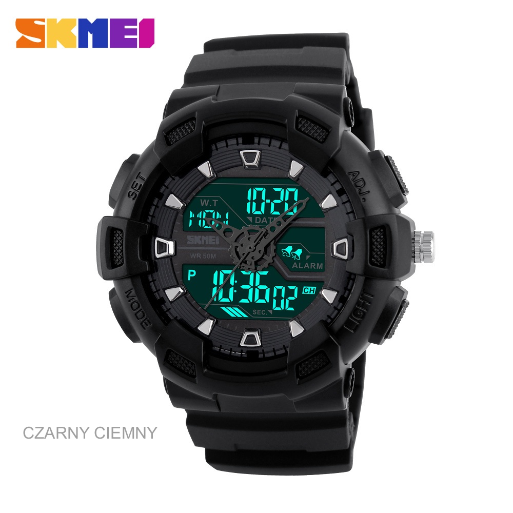 WOJSKOWY ZEGAREK MĘSKI SKMEI S-SHOCK MILITARNY !!! Model Zegarek męski elektroniczny s-shock SKM1189 LED