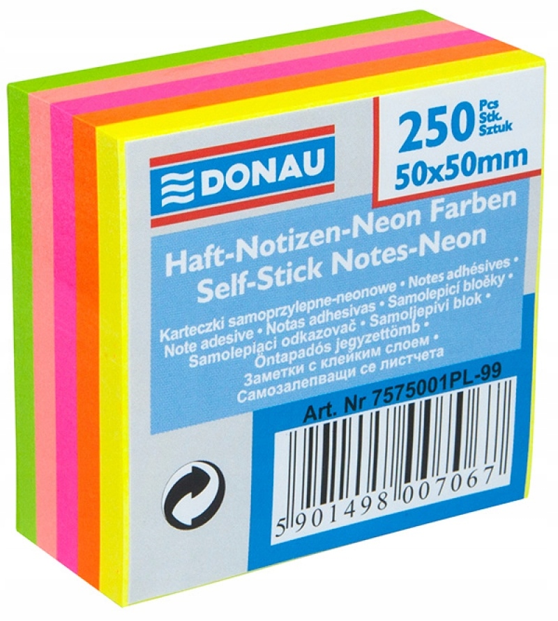 

Karteczki Memo Samoprzylepne Notes 50 X 50 Neonowe