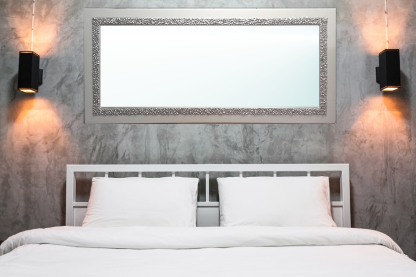 LUSTRO RAMA ZDOBIONA naturalnymi kamieniami BIAŁE Typ lustra ścienne