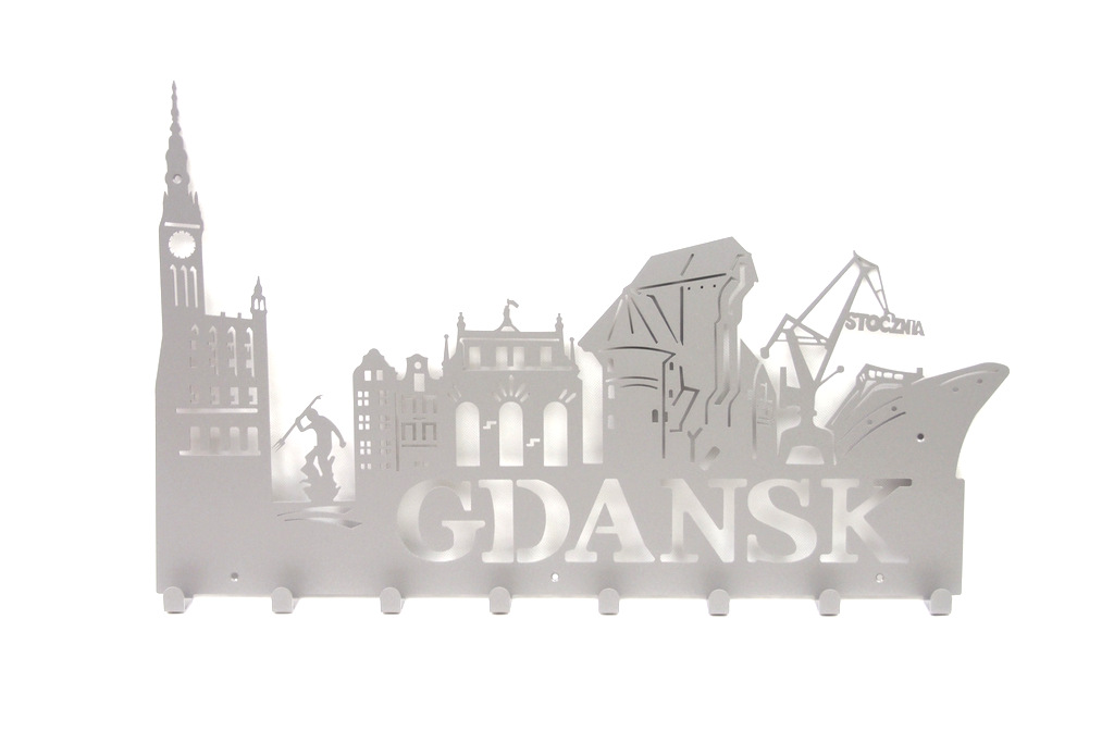 Věšák na oblečení Klíče, nástěnné bundy do předsíně Gdaňsk Šedá Bílá