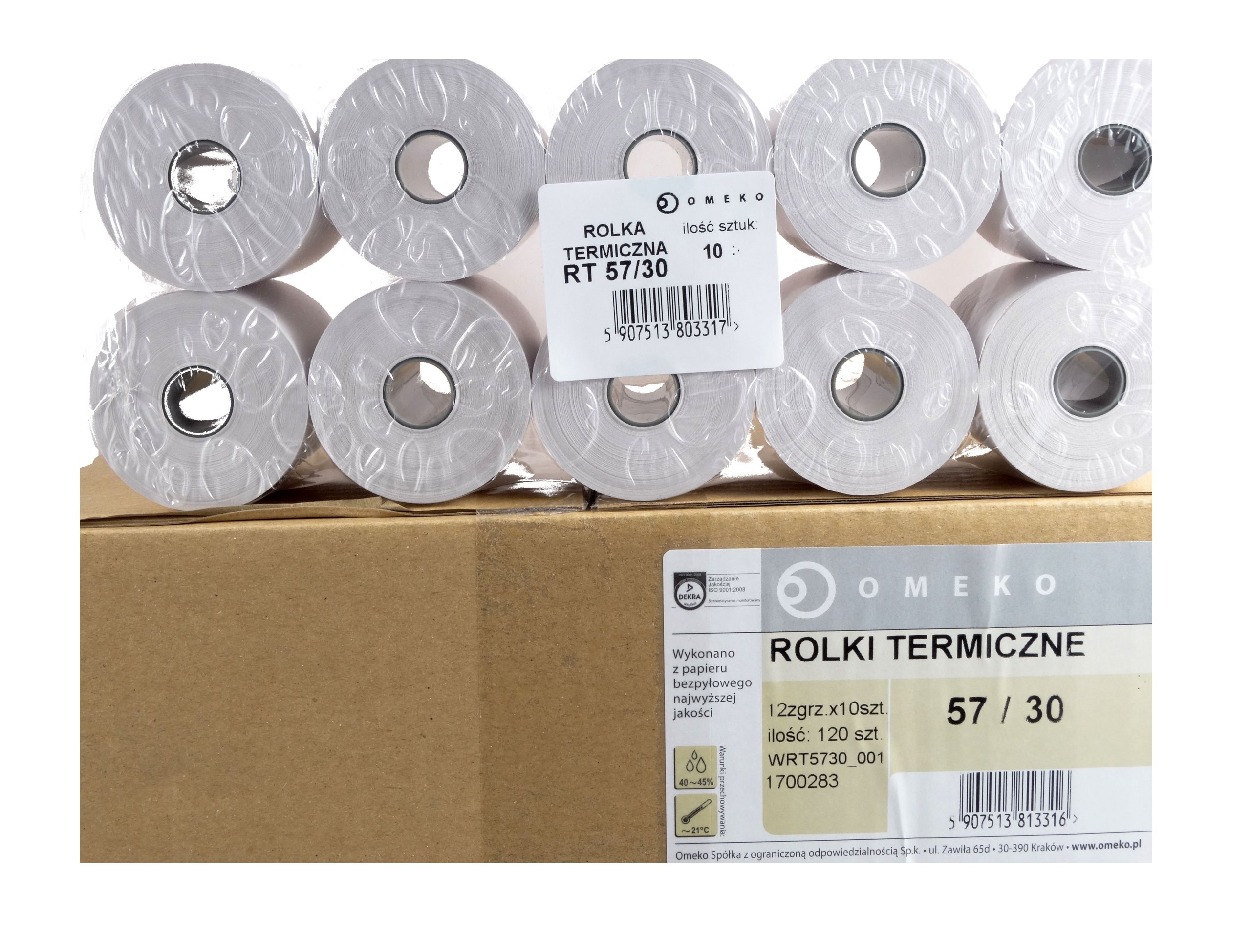 

Rolki Termiczne 57 X 30 Do Kasy Fiskalnej 10sztuk.