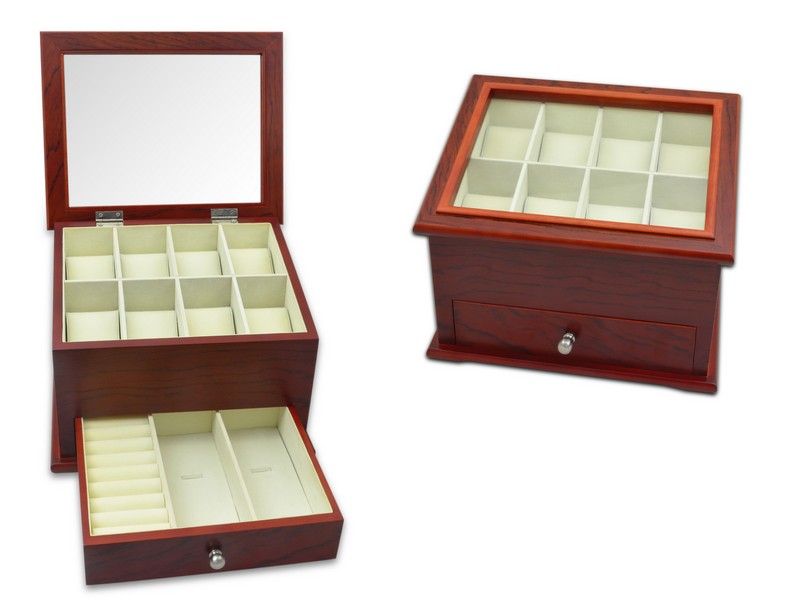 Dřevěná Krabička Na 10 Hodinek A Šperků