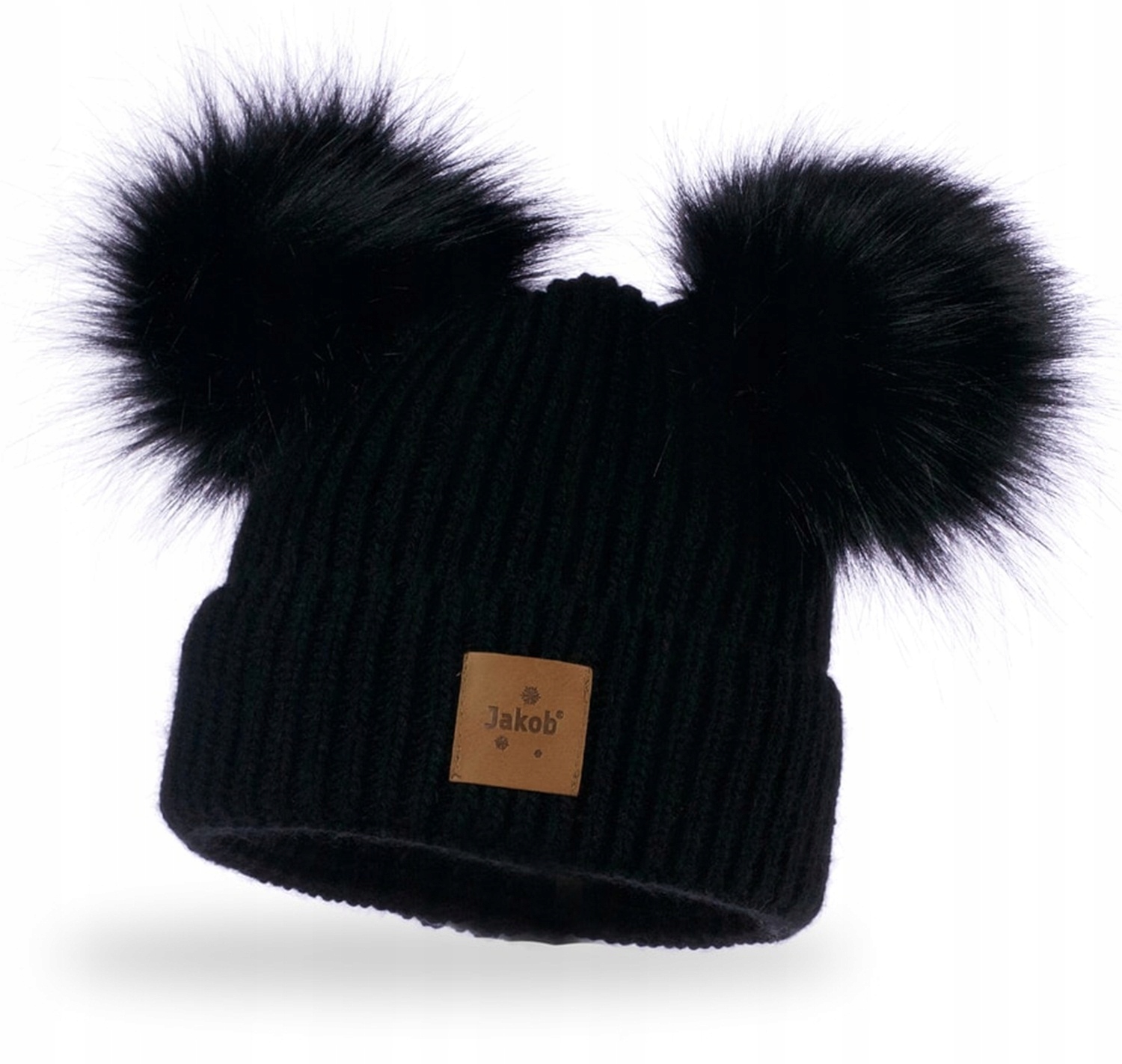 

Czapka damska polar dwa pompony kolor Czarny