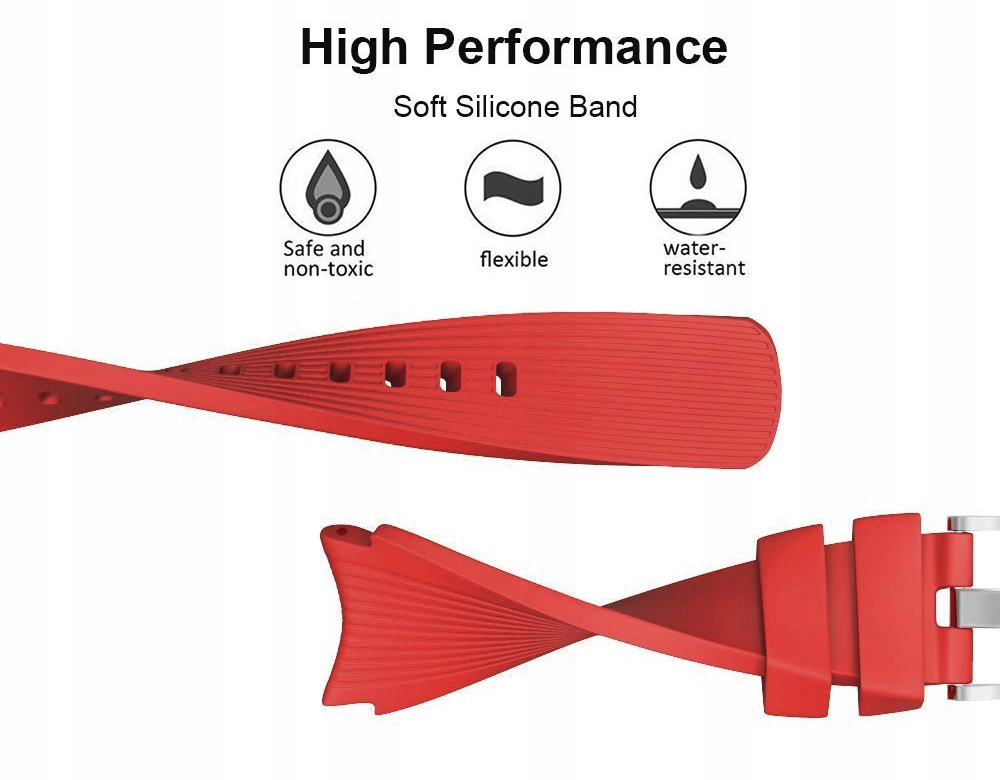 Красный ремешок для Samsung GALAXY WATCH 46 мм резиновый материал