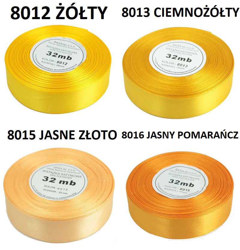 TASIEMKA SATYNOWA 25MM WSTĄŻKA ATŁASOWA 84KOL 32MB Długość 32 m