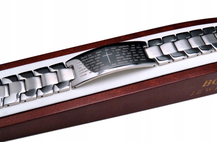 GRUBA SREBRNA BRANSOLETA BRANSOLETKA MĘSKA STAL CHIRURGICZNA 316L 18 MM Splot Inny splot