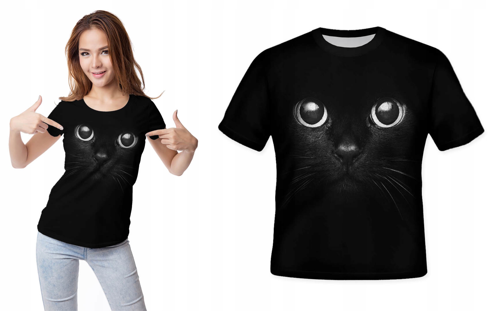 

Koszulka Fullprint T-shirt Black Cat S Trwała Pl