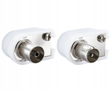 2x WTYK ANTENOWY KĄTOWY WTYCZKA TV-SAT IEC ZESTAW Złącza wtyk F