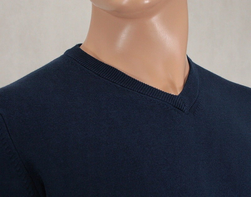 Męski sweter Adriano Guinari granat -roz: M Dekolt serek/dekolt V