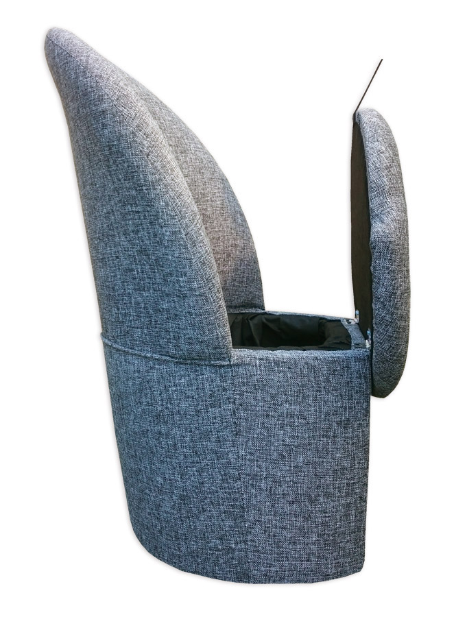 Fotel - puf z oparciem KRASNAL tkanina szara Kongo Marka Interio Mobili