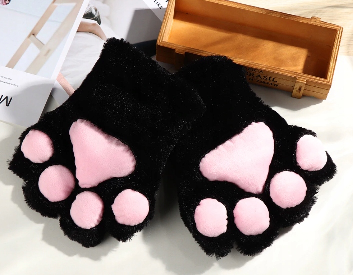 RĘKAWICZKI PLUSZOWE CIEPŁE KOCIE ŁAPKI PEŁNE Marka inna