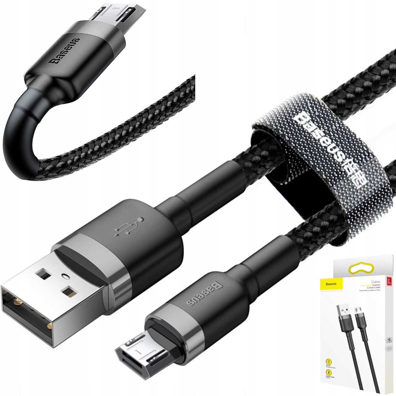 

Baseus Dwustronny Kabel 2.4A 50CM Micro Usb Qc 3