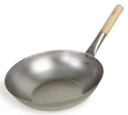 

Wok Ze Stali Węglowej średnica 30cm Płaski