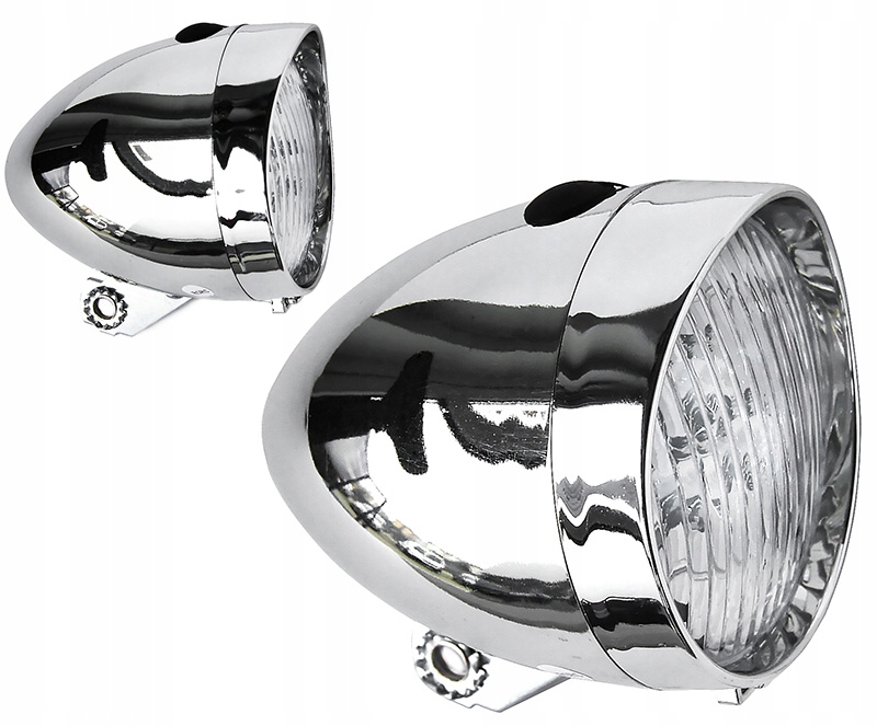 

Lampa Przód Retro 3LED Lampka Baterie Srebrna Mb