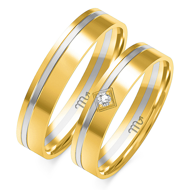 Zlaté Snubní Prsteny pr.585 Brylant SI/H-0,020ct OE-36C