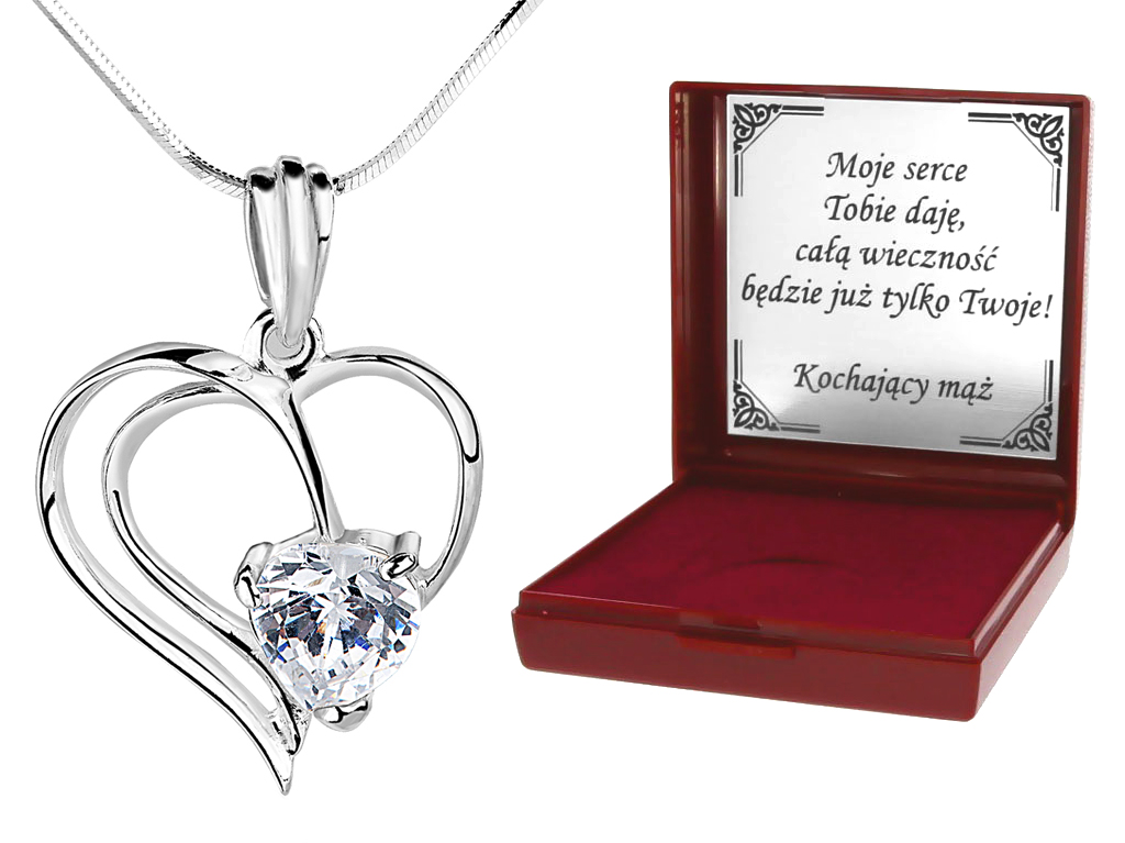 

Serce Swarovski Serduszko z cyrkonią Naszyjnik 925