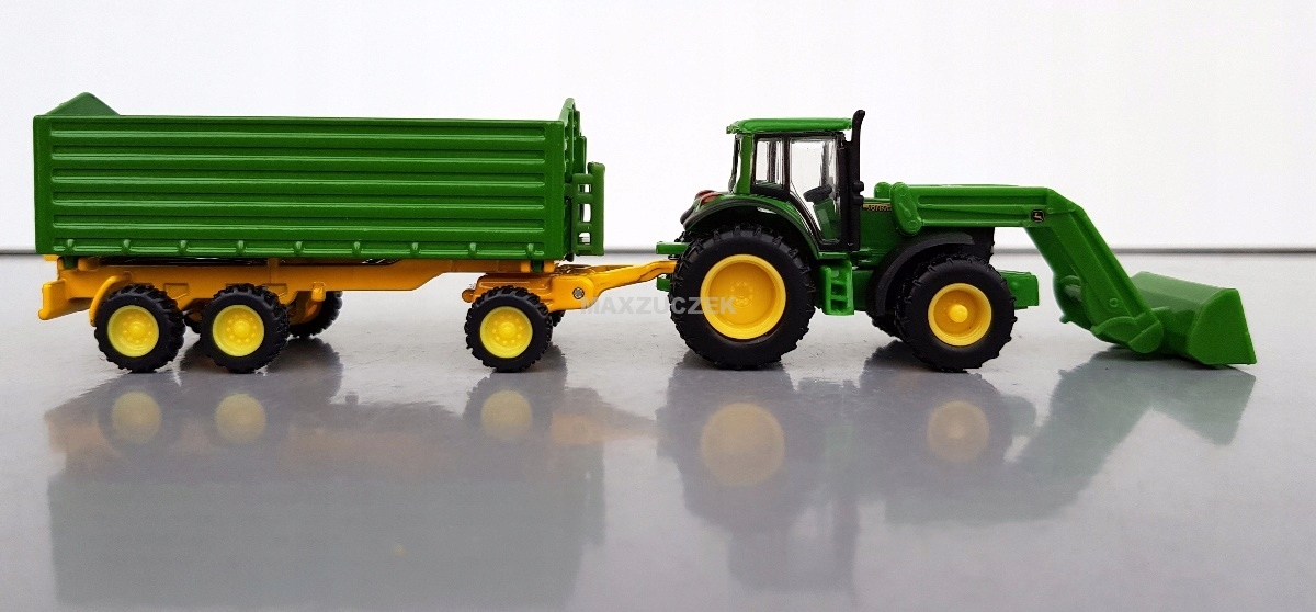 SIKU 1843 TRAKTOR JOHN DEERE PRZYCZEPA 1:87 Model JOHN DEERE Z PRZYCZEPĄ