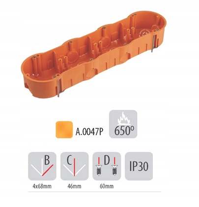 PUSZKA GŁĘBOKA POCZWÓRNA WKRĘT DO KARTON GIPS 4x60 Wysokość 60 mm