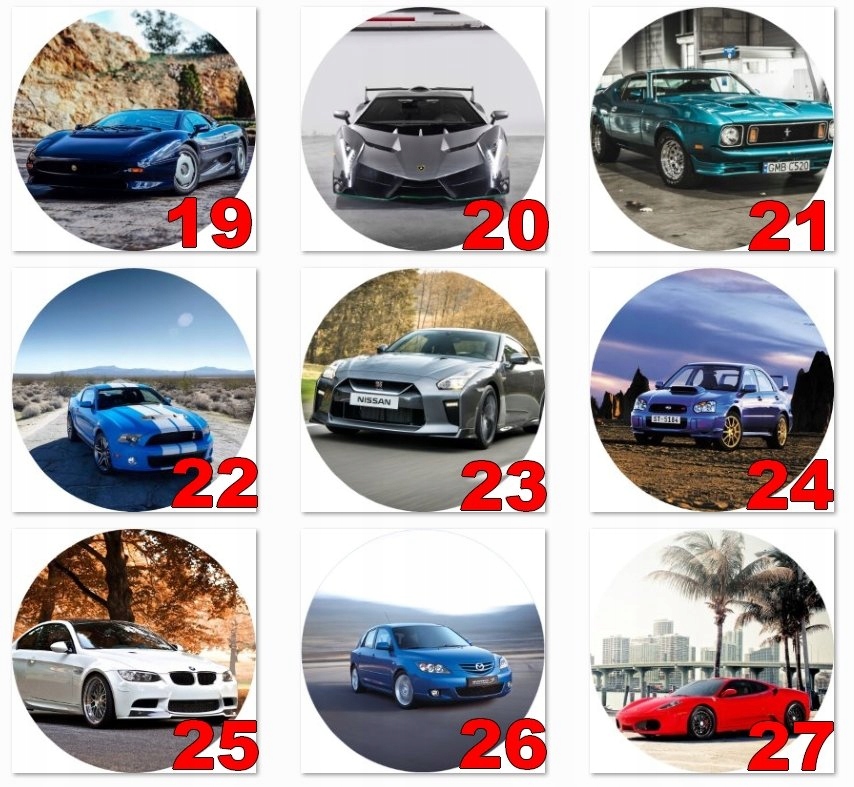 GRUBY OPŁATEK NA TORT SAMOCHODY AUTA SAMOCHÓD Rodzaj ozdoby waflowe