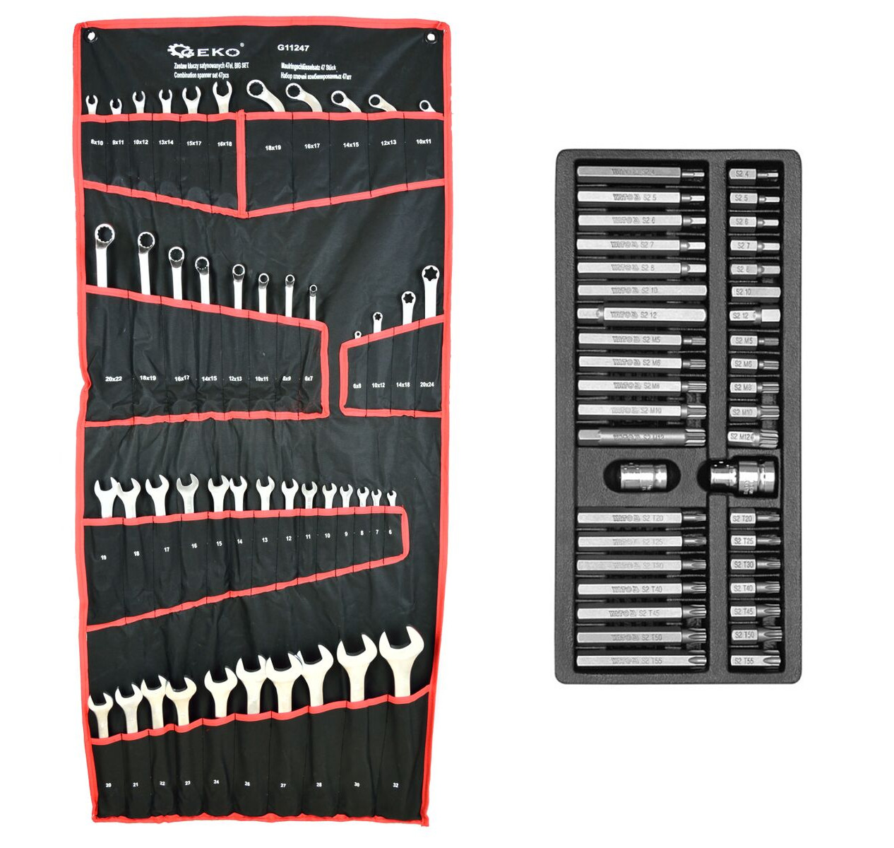 ZESTAW KLUCZY PLASKO OCZKOWYCH 47EL 40 TORX YATO