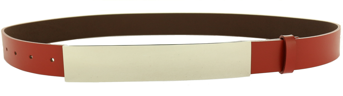 

Szeroki Czerwony pasek Blacha klamra Mirror Belt