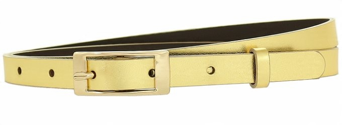 

Pasek damski do sukienki 1,5 cm Skórzany Złoty