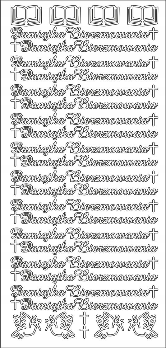 STICKERSY NAKLEJKI PAMIĄTKA BIERZMOWANIA nr JO-235 Kolor dominujący złoty