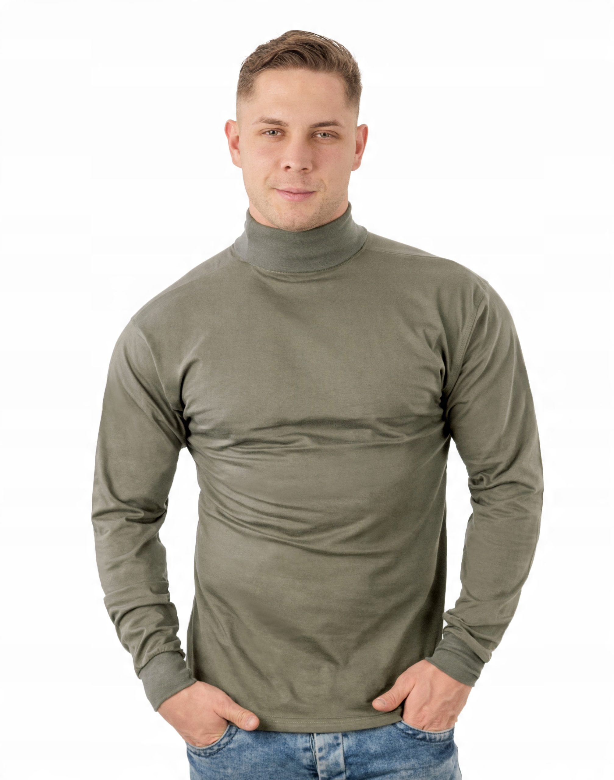 

Elegancki Sweter Golf Męski Golfy Wxm 3XL oliwkowy