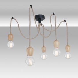 Závěsná Lampa Dřevo Ozcan spider 6507-5ax Pavouk