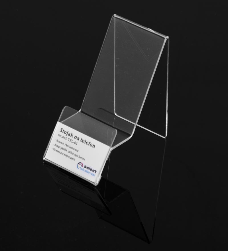 STOJAK, PODSTAWKA POD TELEFON Z OPISEM Z PLEXI Kod producenta tel 01