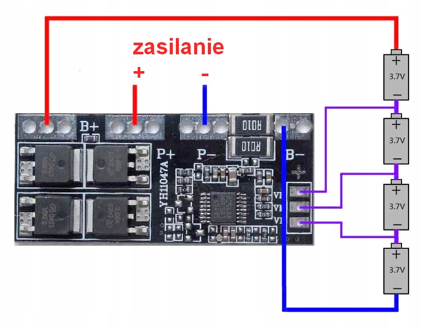 BMS 4S 14,4V 30A Moduł ładowania ochrony ogniw. Producent Inna