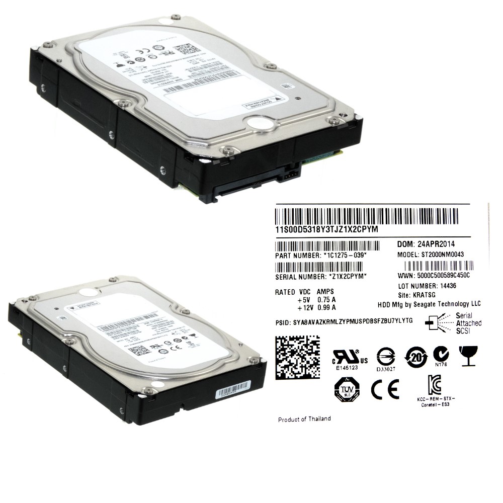 

Hdd Seagate ST2000NM0043 2TB Sas 6Gb/s 7.2K 3.5''