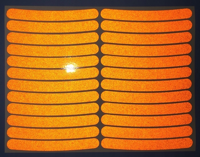 ODBLASKOWE naklejki odblask na koło rower, motor Długość 70 mm