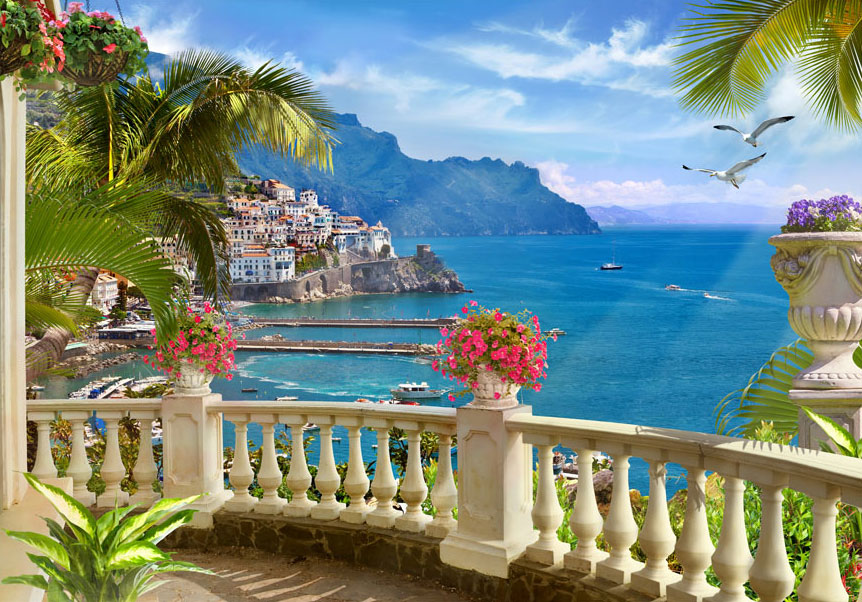 FOTOTAPETA WIDOK MORZE TARAS 200x140 c-B-0101-a-a