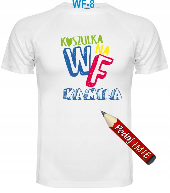 

Koszulka na Wf + imię dziecka oddychająca 152 cm