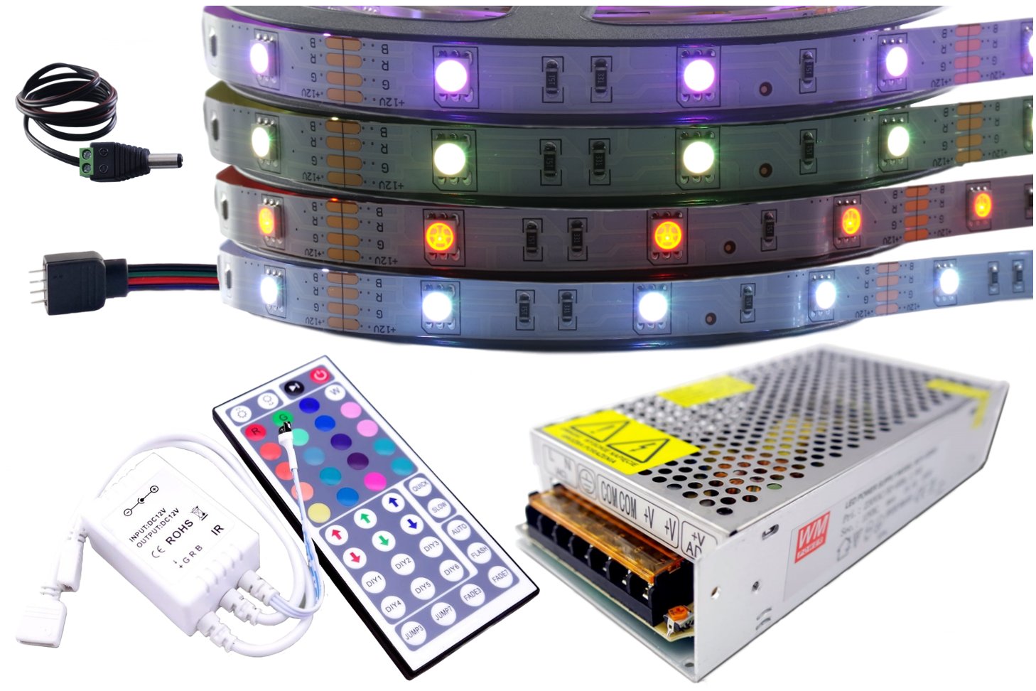 

Zestaw taśma Led Smd Rgb 5050 sterownik pilot 20m