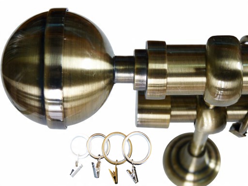

Karnisz+ciche Kółka Metal 25/19MM Podwójny 240CM